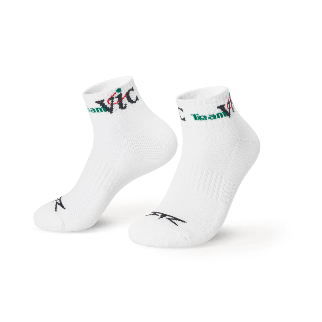 Team Vic White Ankle Socks