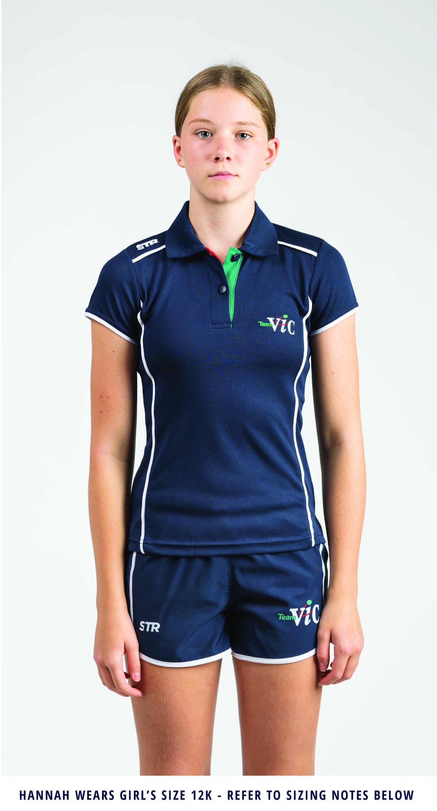 Female Team Vic Navy Polo (2022 Run Out Stock)