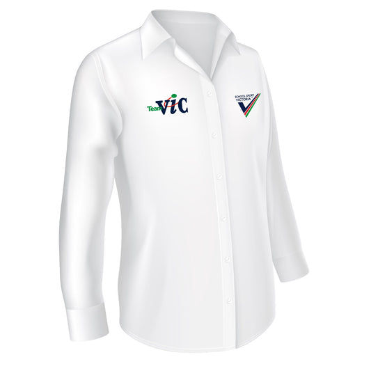 Officials Womens White 3 Quarter Sleeve Shirt