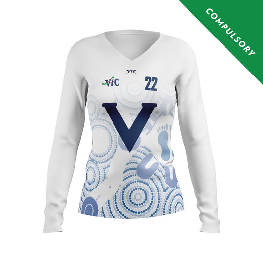 Female AFL White Long Sleeve Guernsey (Competition)