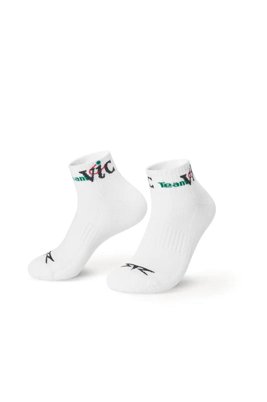 Team Vic White Ankle Socks