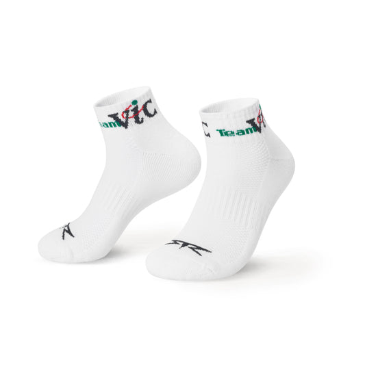 Team Vic White Ankle Socks