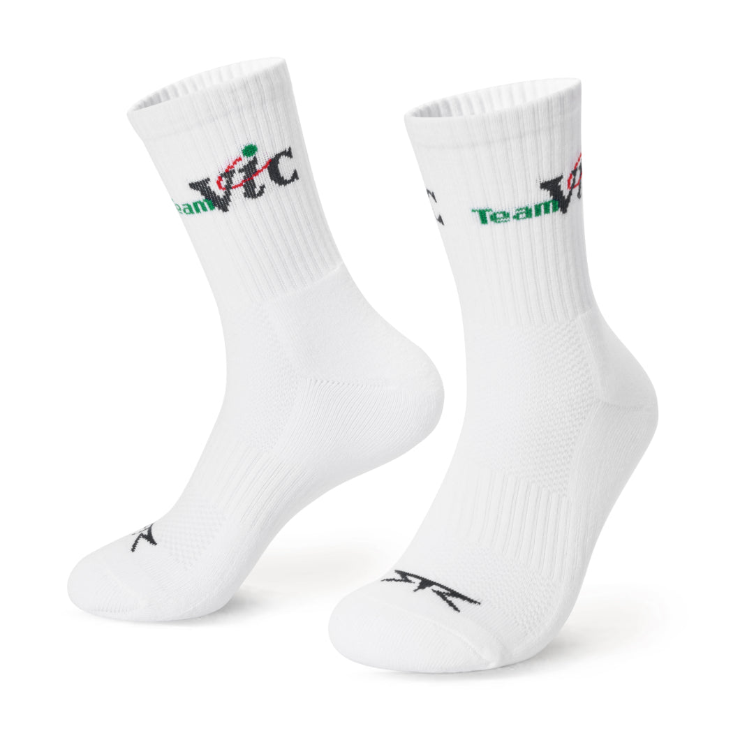 Team Vic White Crew Socks