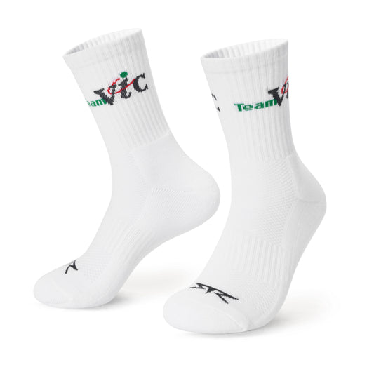 Team Vic White Crew Socks